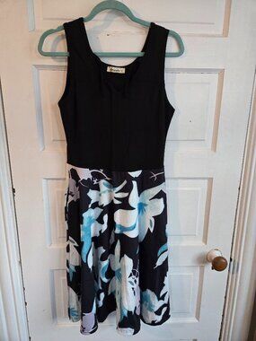 Moyabo Floral Fit & Flare Sleeveless Skater Dress - Size Large